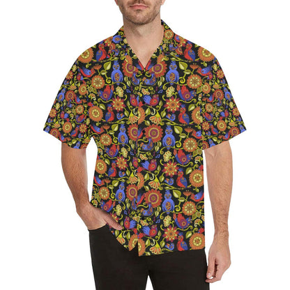 Steampunk Bird Design Themed Print Men Aloha Hawaiian Shirt