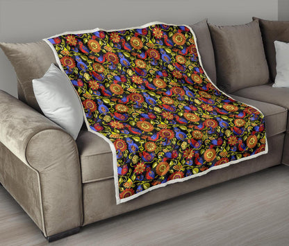 Steampunk Bird Design Themed Print Premium Quilt-JTAMIGO.COM