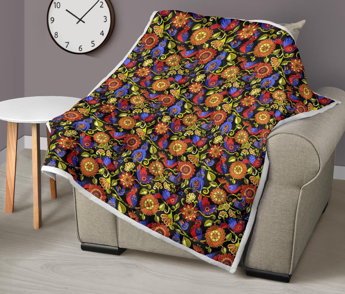 Steampunk Bird Design Themed Print Premium Quilt-JTAMIGO.COM