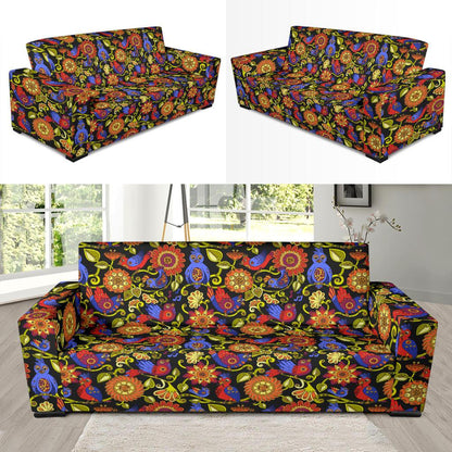 Steampunk Bird Design Themed Print Sofa Slipcover-JTAMIGO.COM