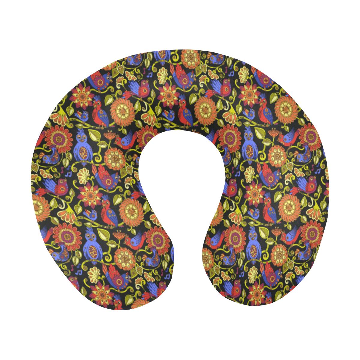 Steampunk Bird Design Themed Print U-Shaped Travel Neck Pillow-JTAMIGO.COM