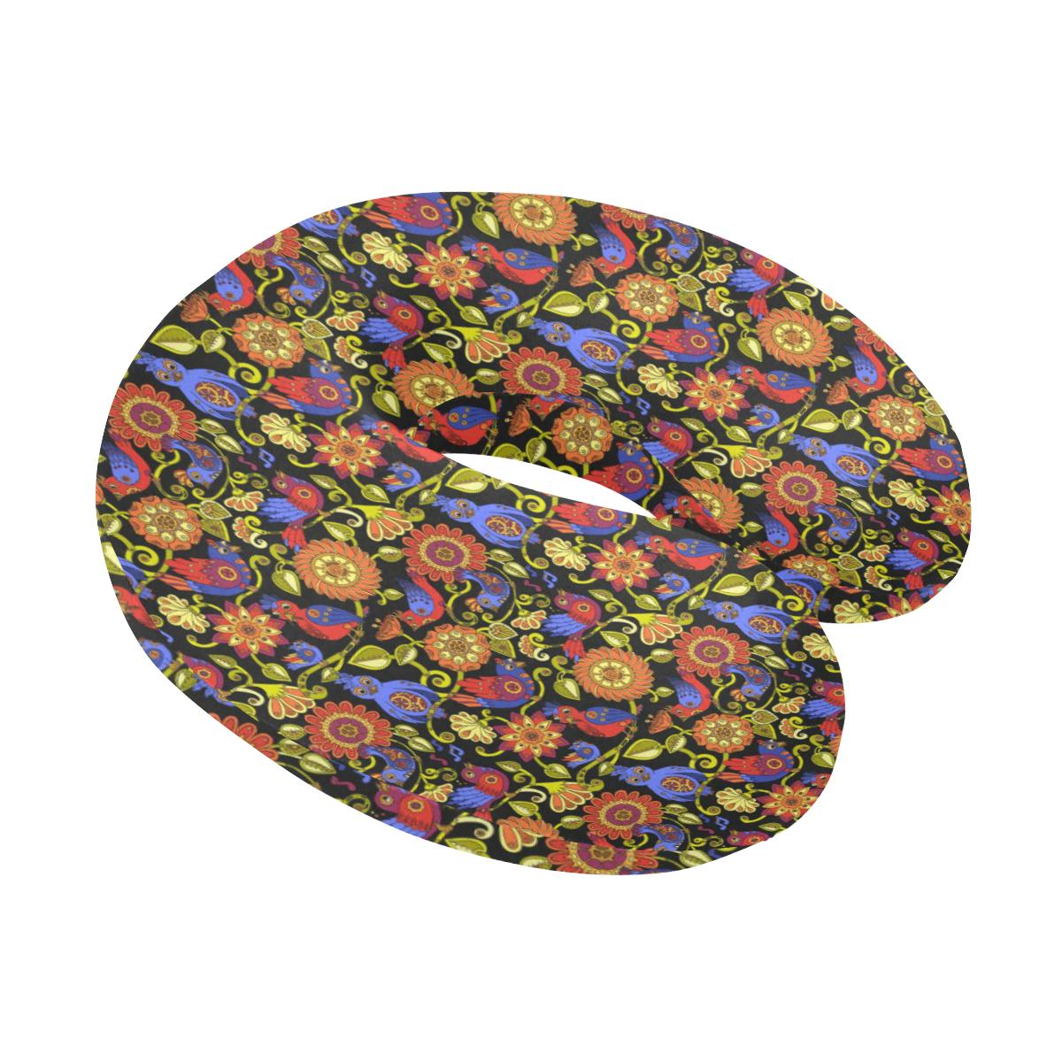 Steampunk Bird Design Themed Print U-Shaped Travel Neck Pillow-JTAMIGO.COM