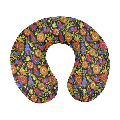 Steampunk Bird Design Themed Print U-Shaped Travel Neck Pillow-JTAMIGO.COM