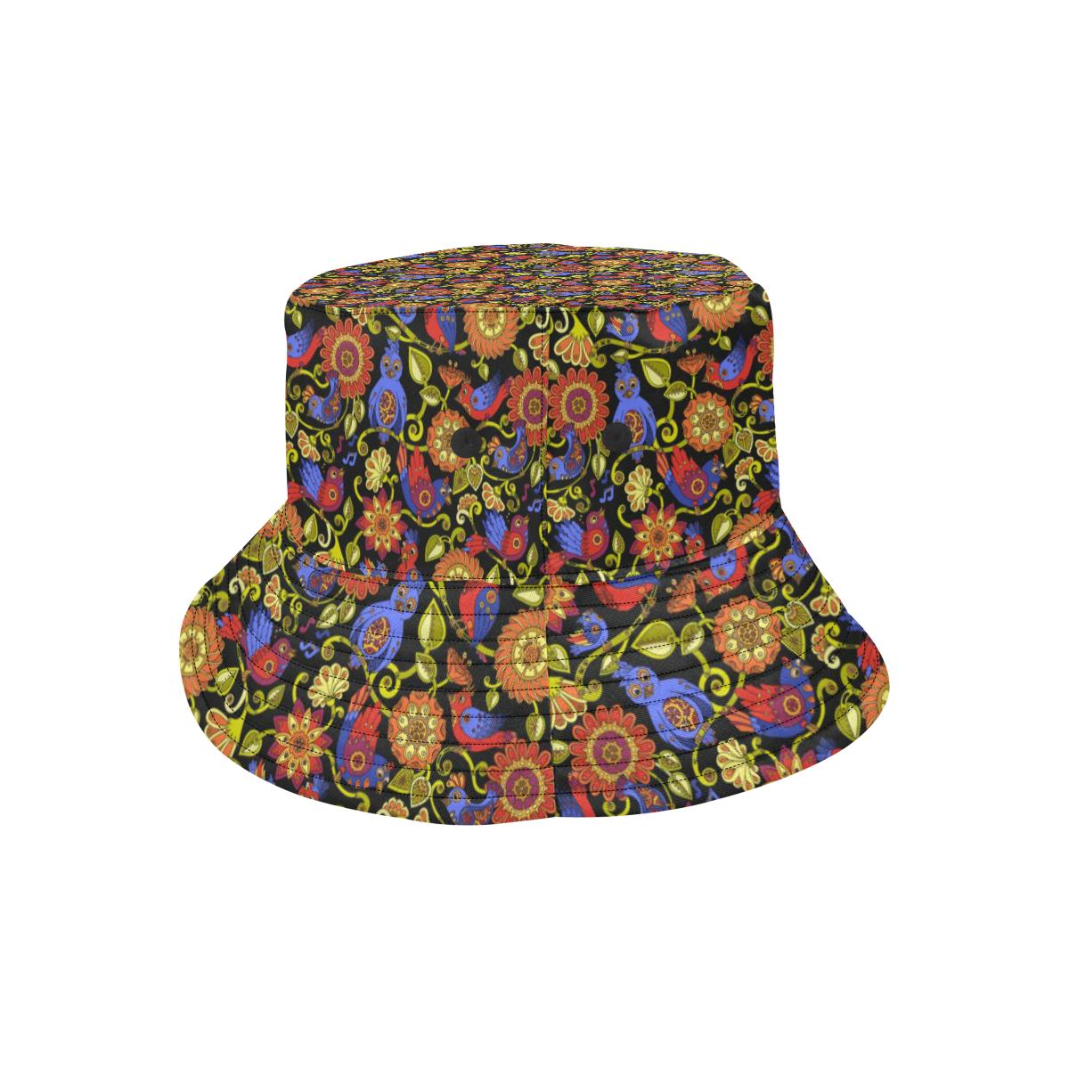 Steampunk Bird Design Themed Print Unisex Bucket Hat