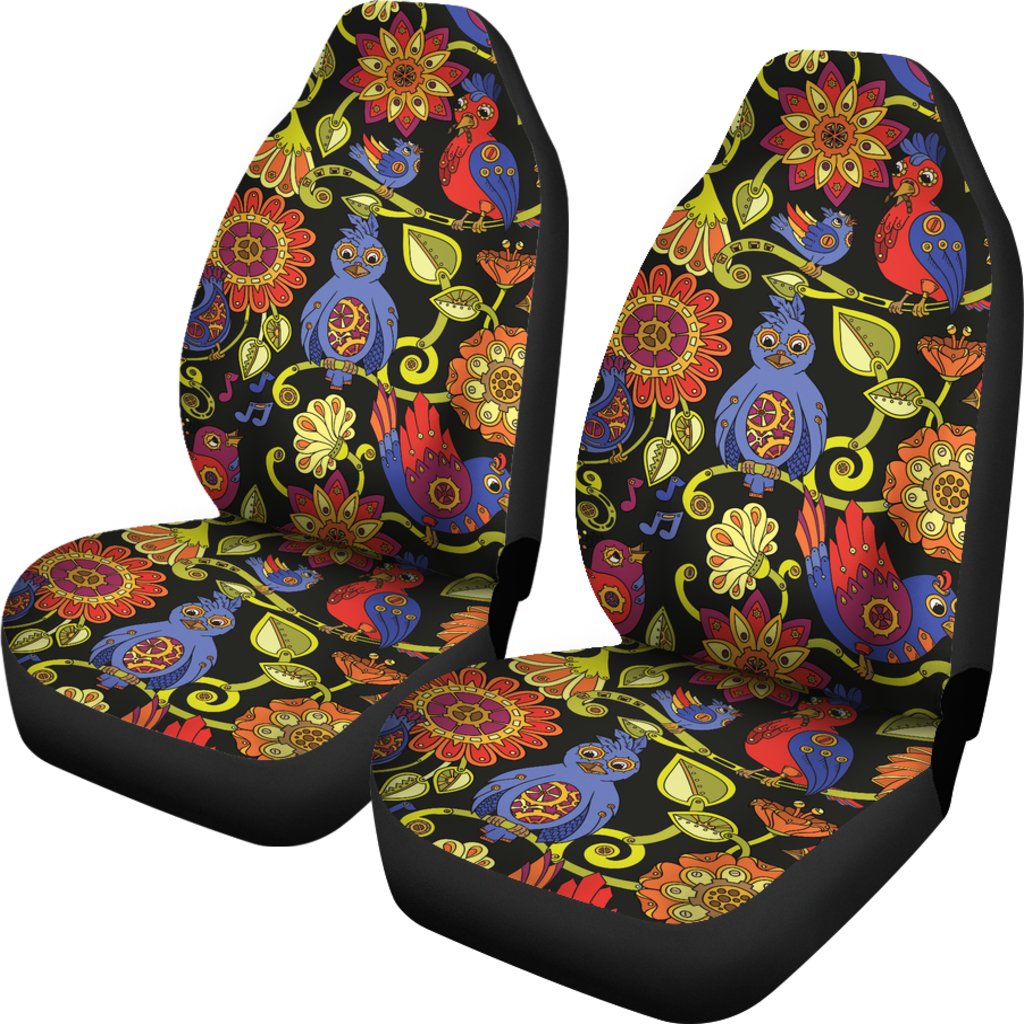 Steampunk Bird Design Themed Print Universal Fit Car Seat Covers