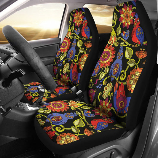 Steampunk Bird Design Themed Print Universal Fit Car Seat Covers