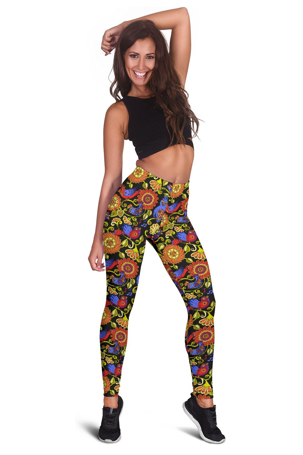 Steampunk Bird Design Themed Print Women Leggings