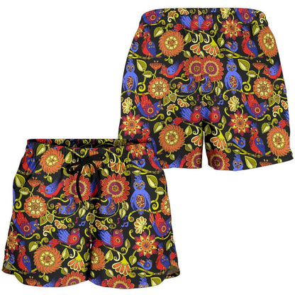 Steampunk Bird Design Themed Print Women Shorts-JTAMIGO.COM