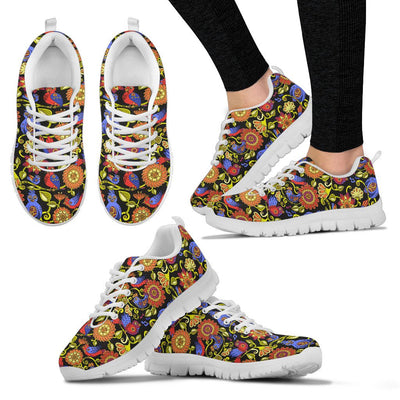 Steampunk Bird Design Themed Print Women Sneakers Shoes