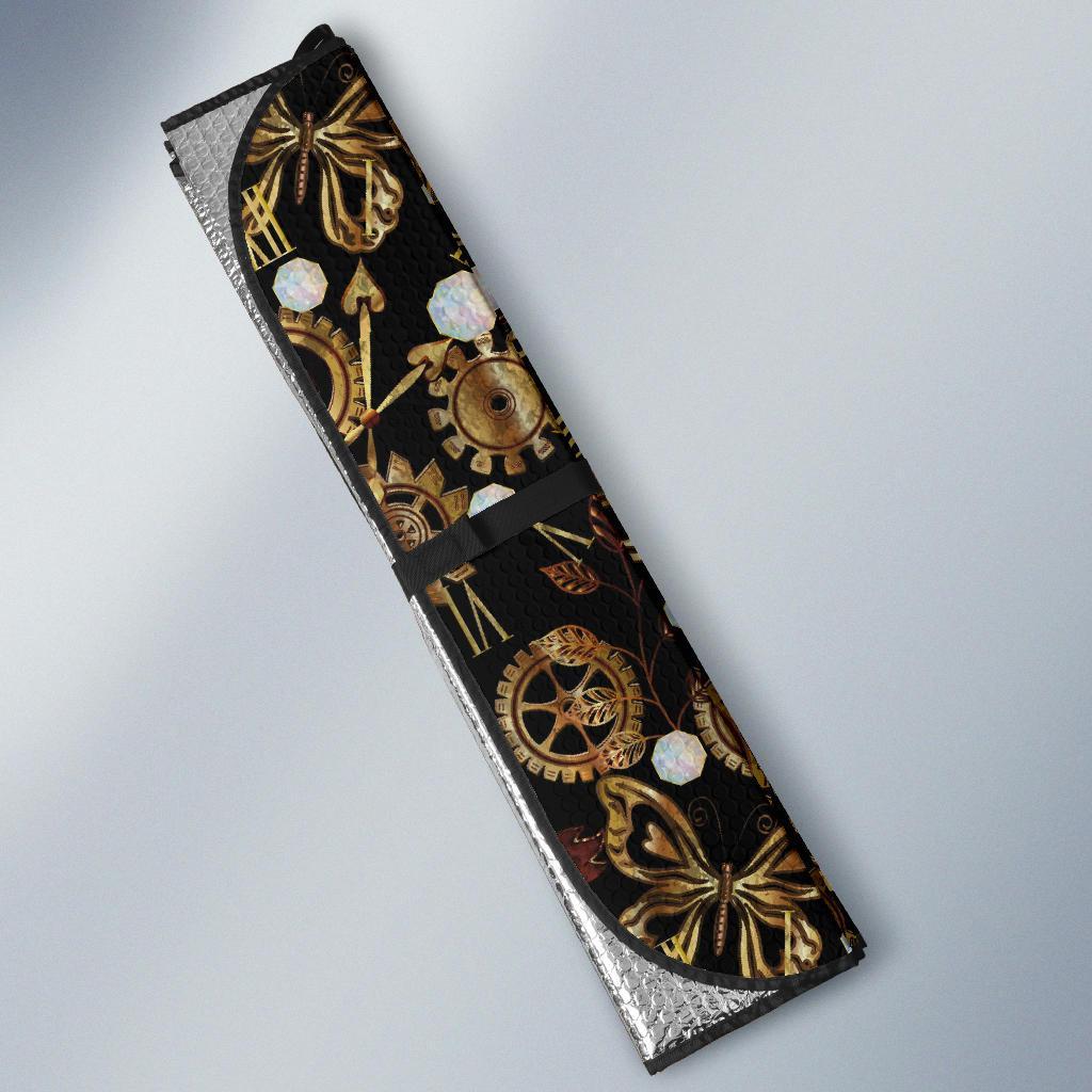 Steampunk Butterfly Design Themed Print Car Sun Shade For Windshield