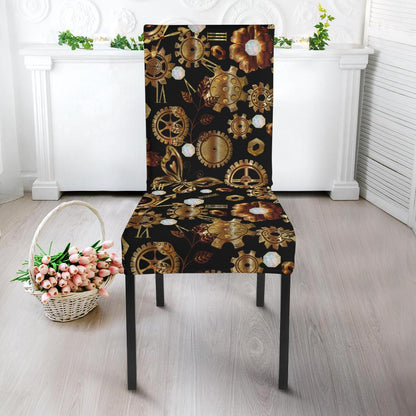 Steampunk Butterfly Design Themed Print Dining Chair Slipcover-JTAMIGO.COM