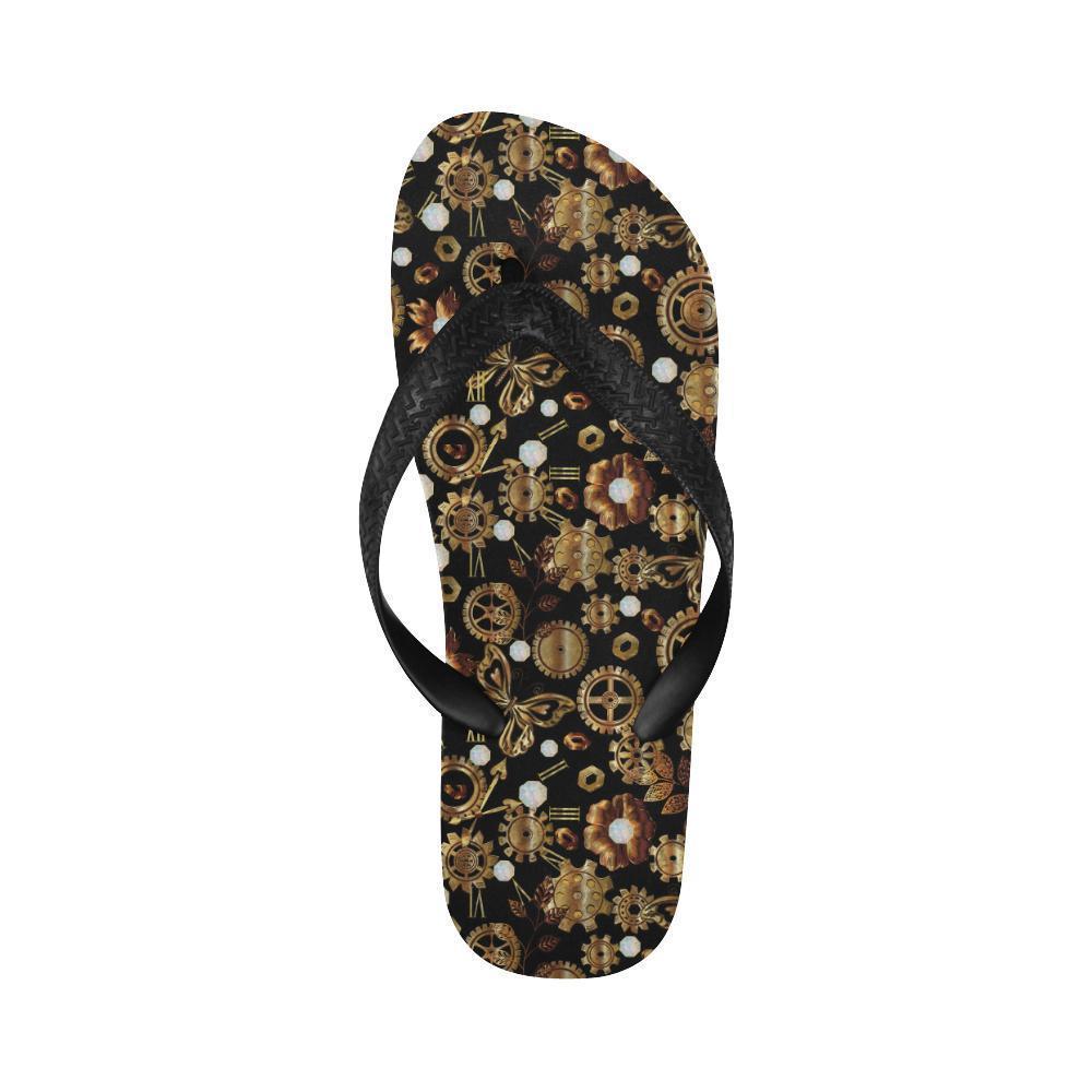 Steampunk Butterfly Design Themed Print Flip Flops-JTAMIGO.COM