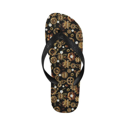 Steampunk Butterfly Design Themed Print Flip Flops-JTAMIGO.COM