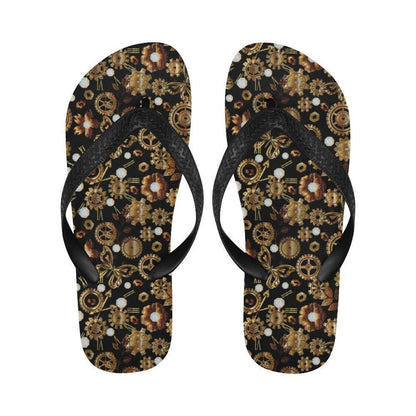 Steampunk Butterfly Design Themed Print Flip Flops-JTAMIGO.COM