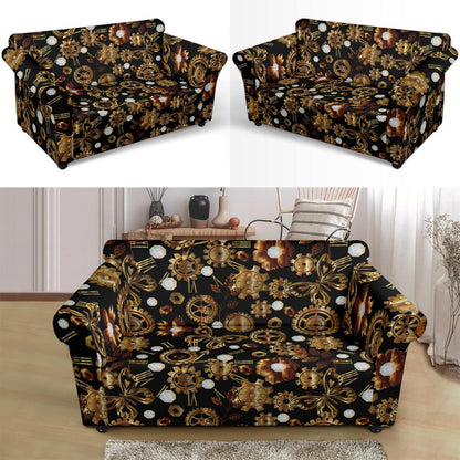 Steampunk Butterfly Design Themed Print Loveseat Slipcover-JTAMIGO.COM