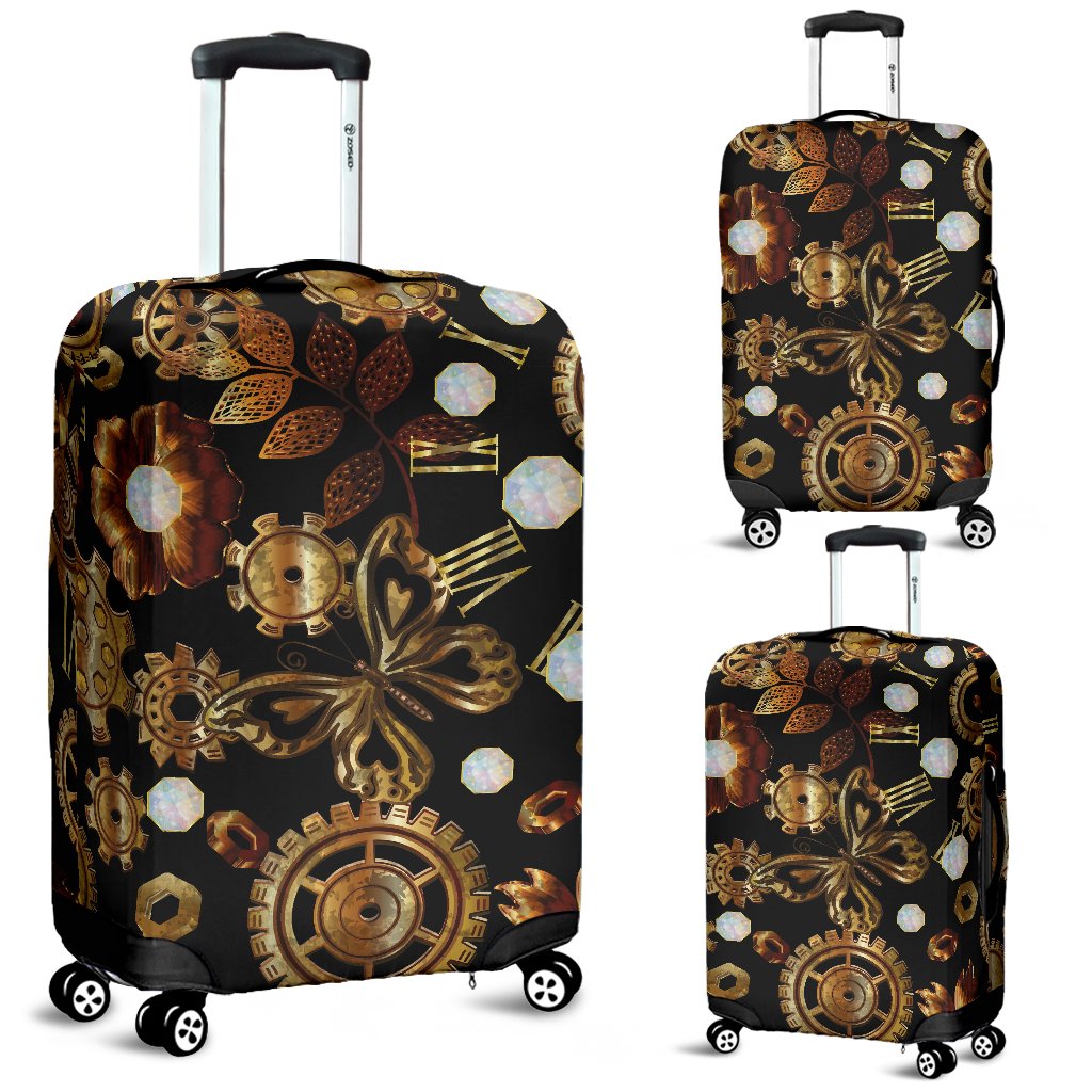 Steampunk Butterfly Design Themed Print Luggage Cover Protector