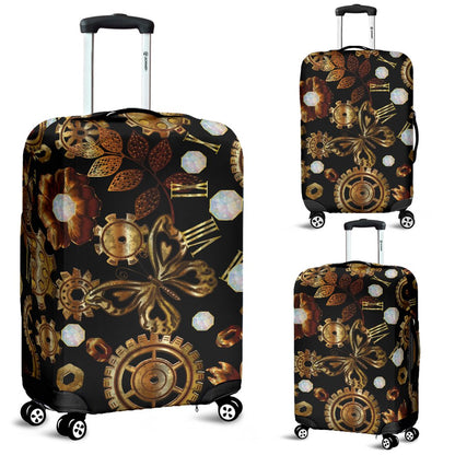 Steampunk Butterfly Design Themed Print Luggage Cover Protector
