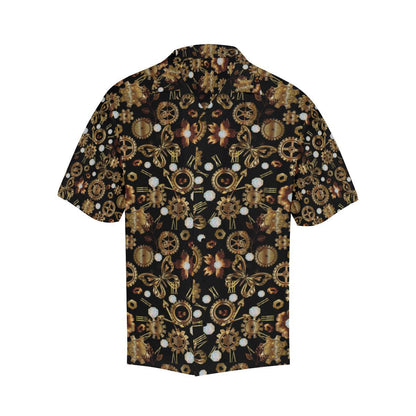 Steampunk Butterfly Design Themed Print Men Aloha Hawaiian Shirt