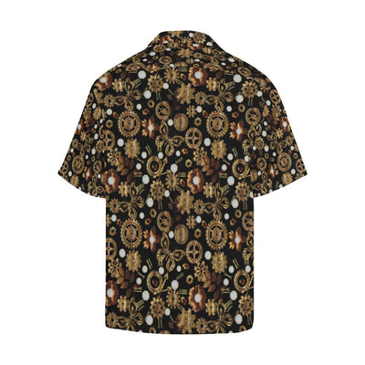 Steampunk Butterfly Design Themed Print Men Aloha Hawaiian Shirt