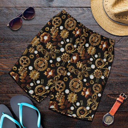 Steampunk Butterfly Design Themed Print Mens Shorts-JTAMIGO.COM