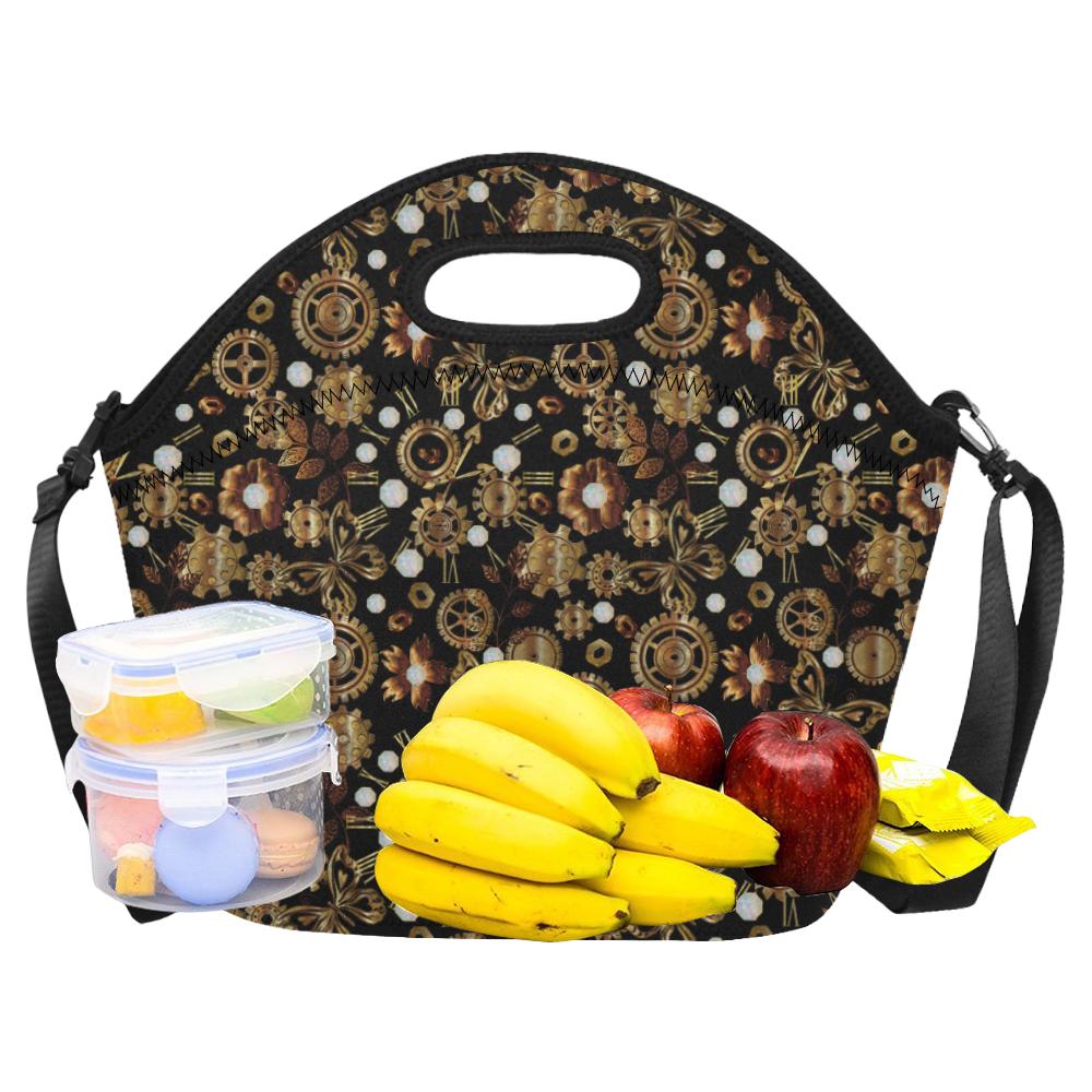 Steampunk Butterfly Design Themed Print Neoprene Lunch Bag (Model 1669)(Large)-JTAMIGO.COM