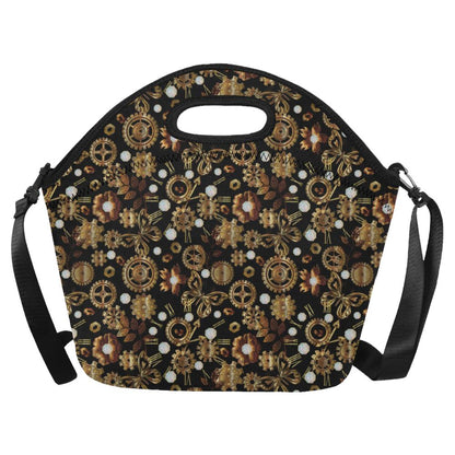 Steampunk Butterfly Design Themed Print Neoprene Lunch Bag (Model 1669)(Large)-JTAMIGO.COM