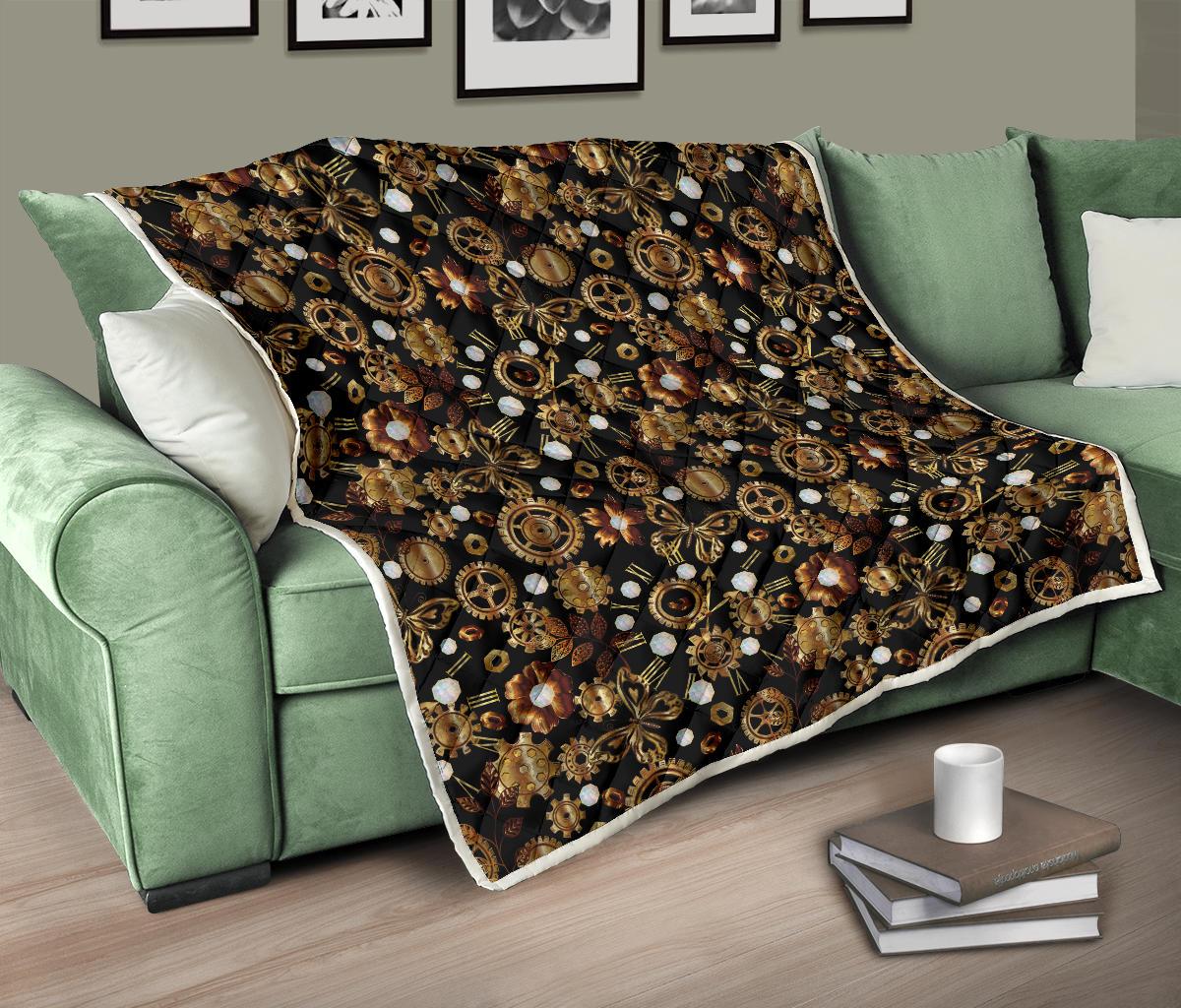 Steampunk Butterfly Design Themed Print Premium Quilt-JTAMIGO.COM