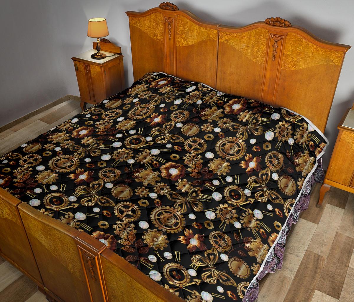 Steampunk Butterfly Design Themed Print Premium Quilt-JTAMIGO.COM