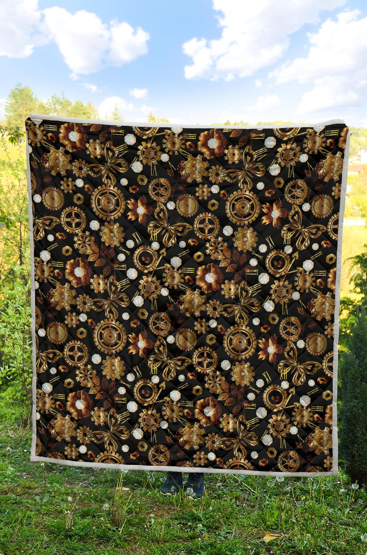 Steampunk Butterfly Design Themed Print Premium Quilt-JTAMIGO.COM