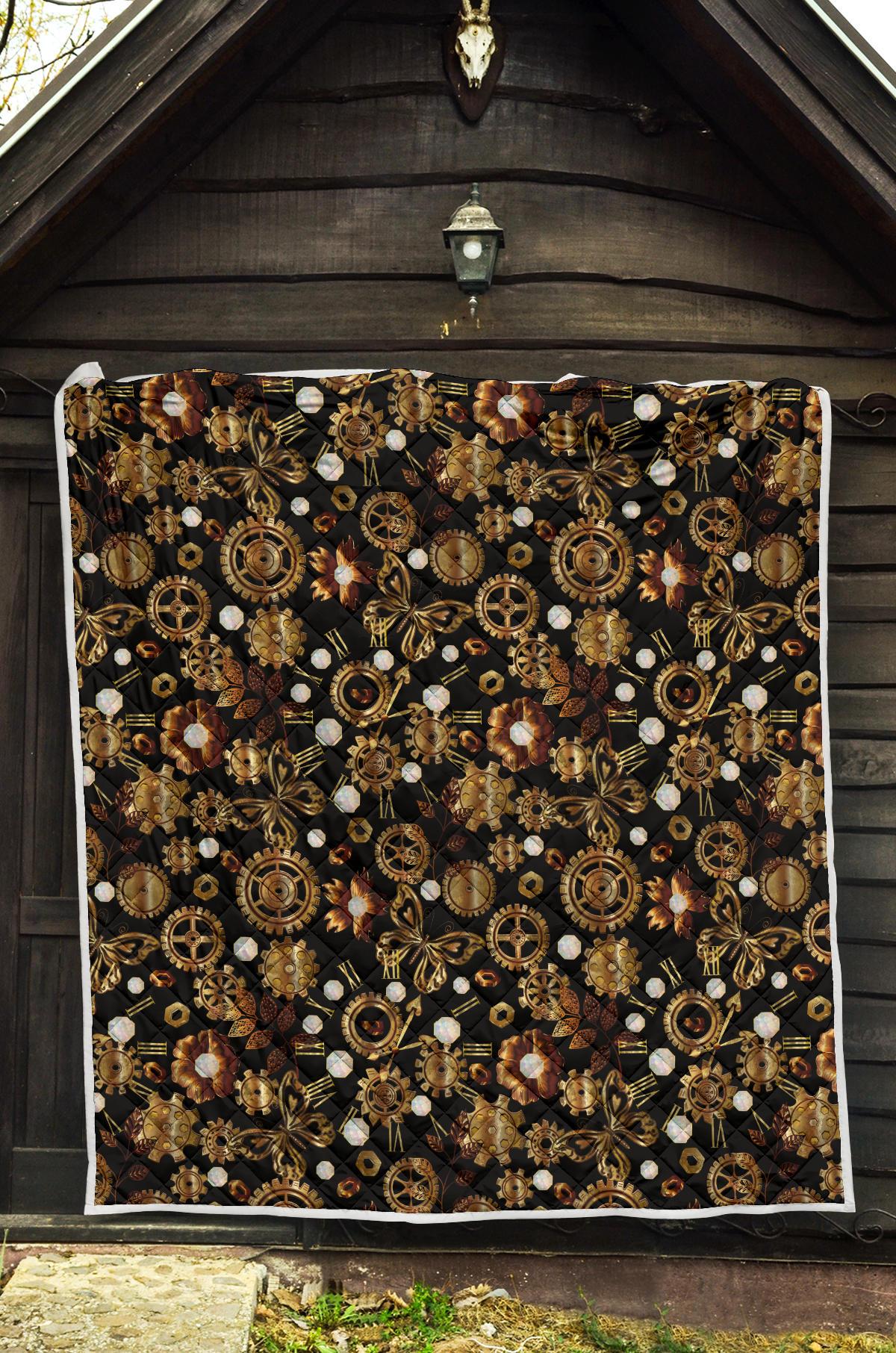 Steampunk Butterfly Design Themed Print Premium Quilt-JTAMIGO.COM