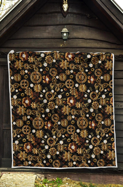 Steampunk Butterfly Design Themed Print Premium Quilt-JTAMIGO.COM