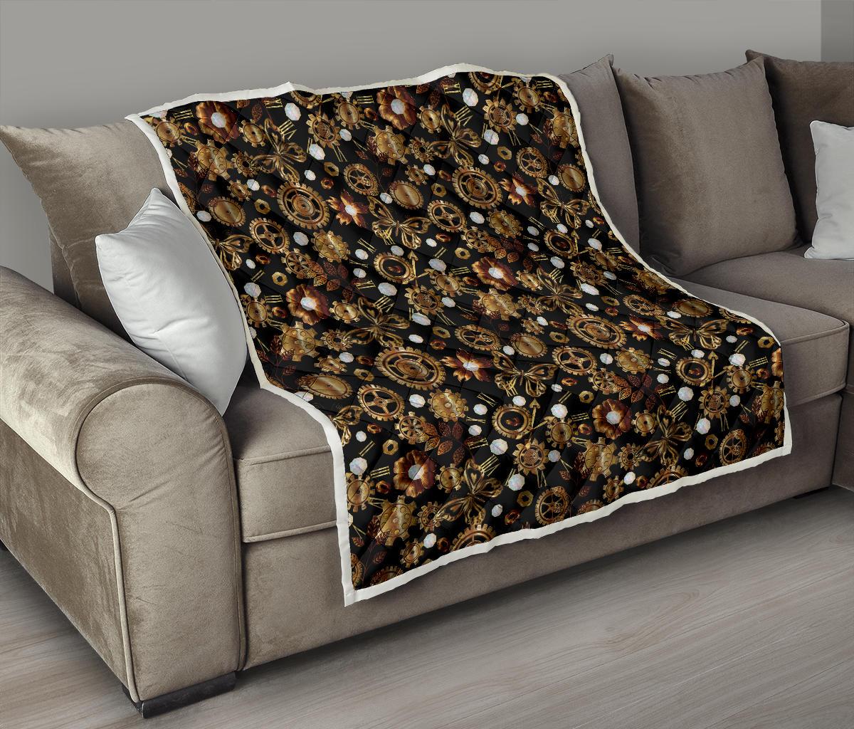 Steampunk Butterfly Design Themed Print Premium Quilt-JTAMIGO.COM