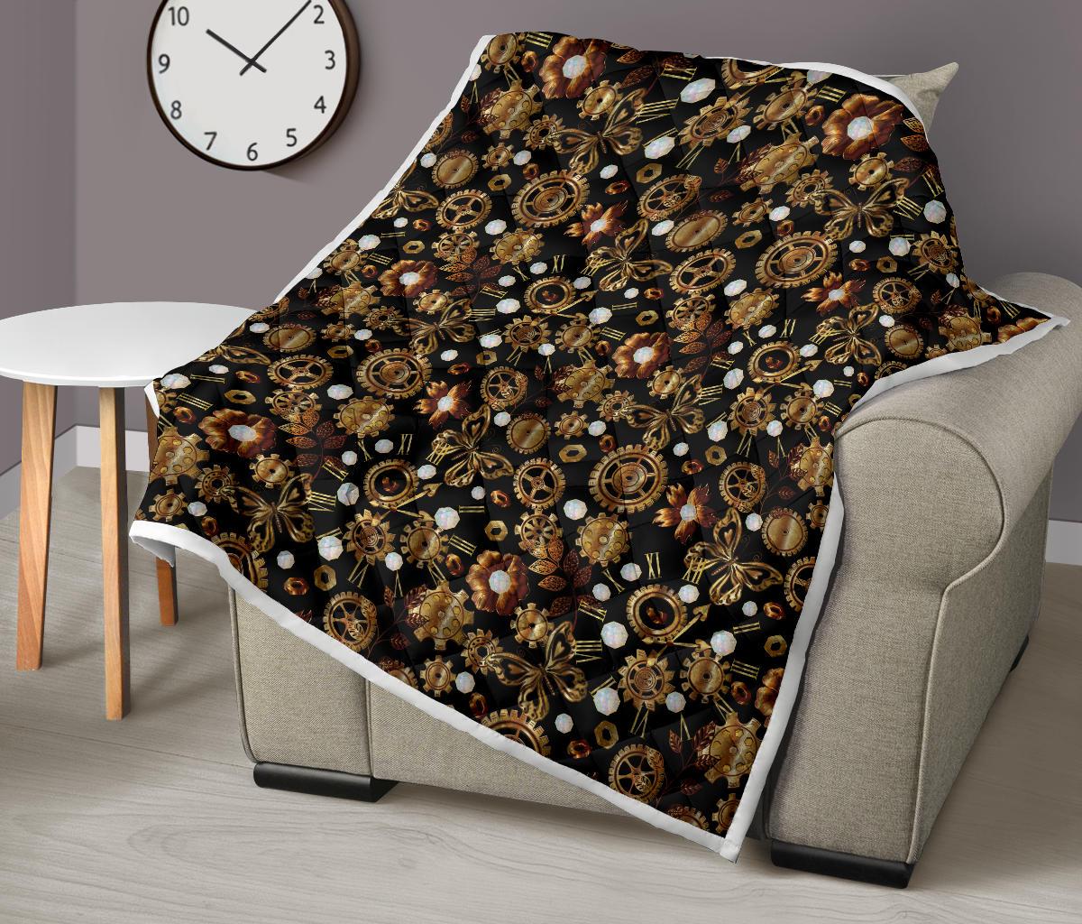 Steampunk Butterfly Design Themed Print Premium Quilt-JTAMIGO.COM