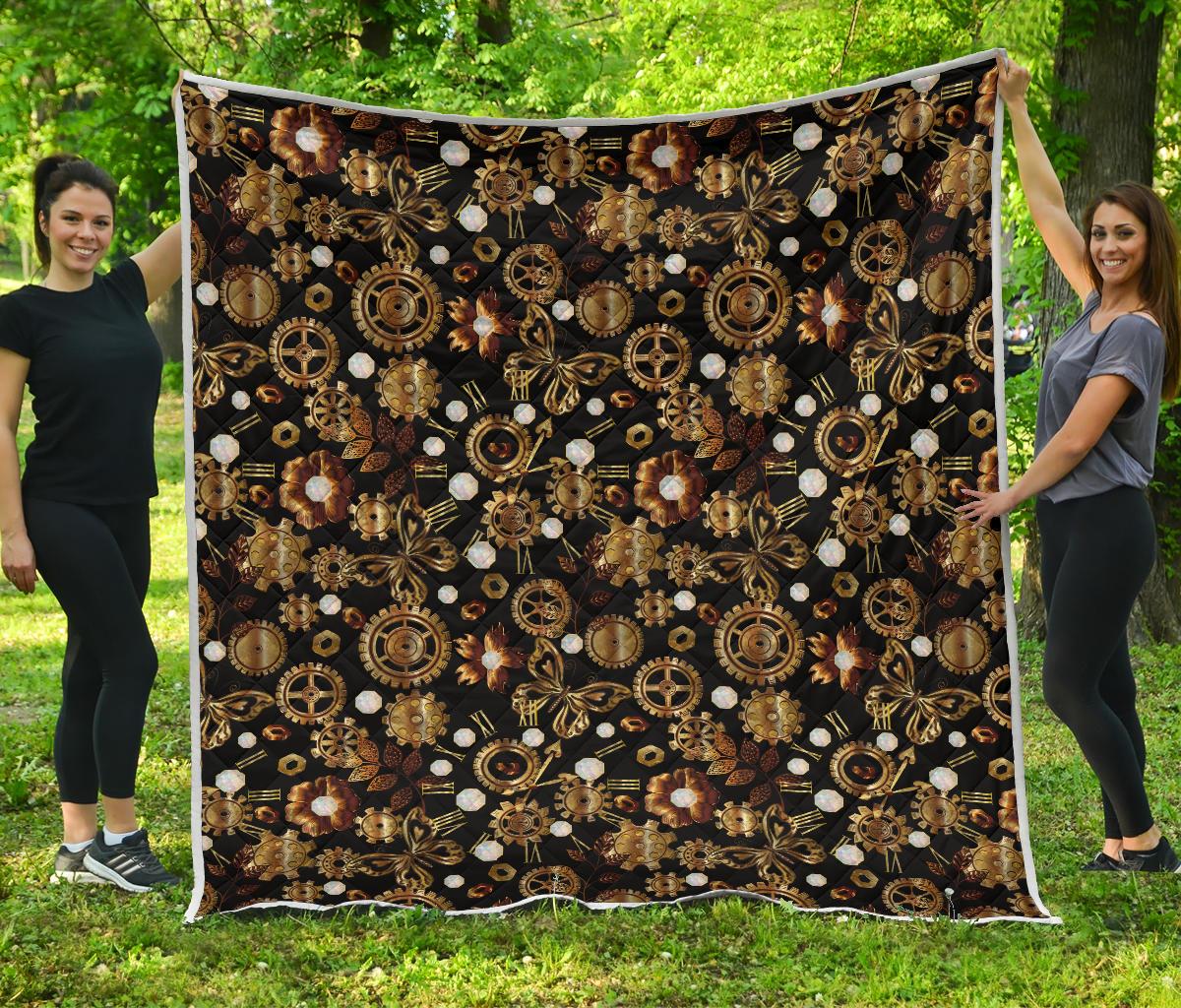 Steampunk Butterfly Design Themed Print Premium Quilt-JTAMIGO.COM