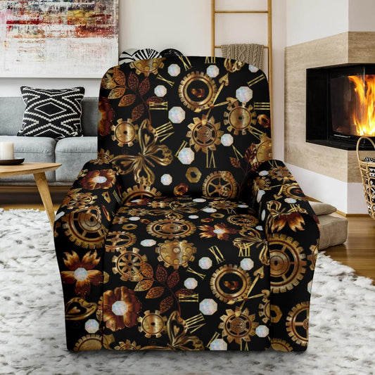 Steampunk Butterfly Design Themed Print Single Sofa Slipcover -JTAMIGO.COM