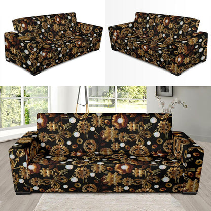 Steampunk Butterfly Design Themed Print Sofa Slipcover-JTAMIGO.COM