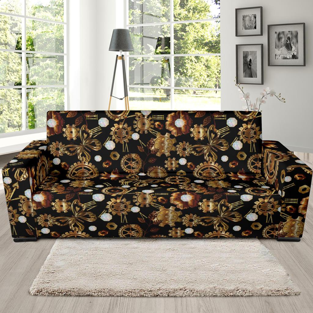 Steampunk Butterfly Design Themed Print Sofa Slipcover-JTAMIGO.COM