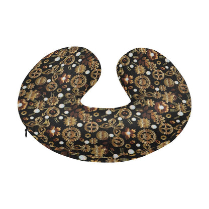 Steampunk Butterfly Design Themed Print U-Shaped Travel Neck Pillow-JTAMIGO.COM
