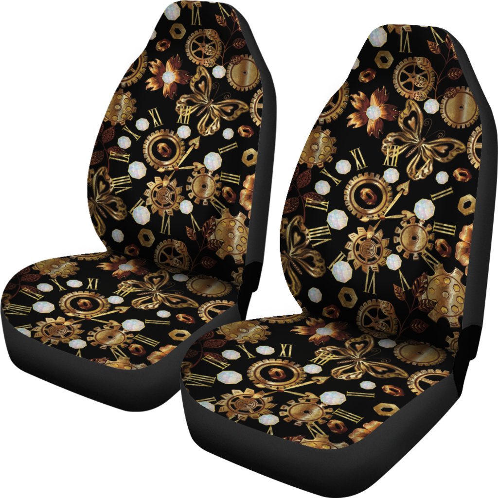 Steampunk Butterfly Design Themed Print Universal Fit Car Seat Covers