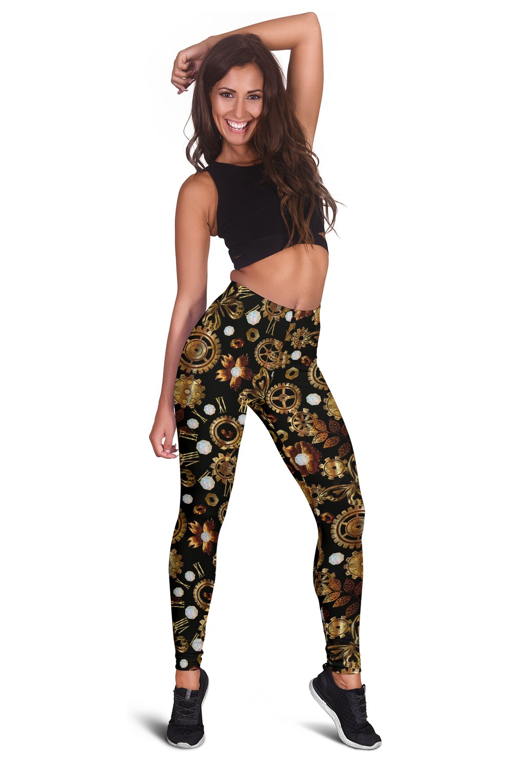 Steampunk Butterfly Design Themed Print Women Leggings