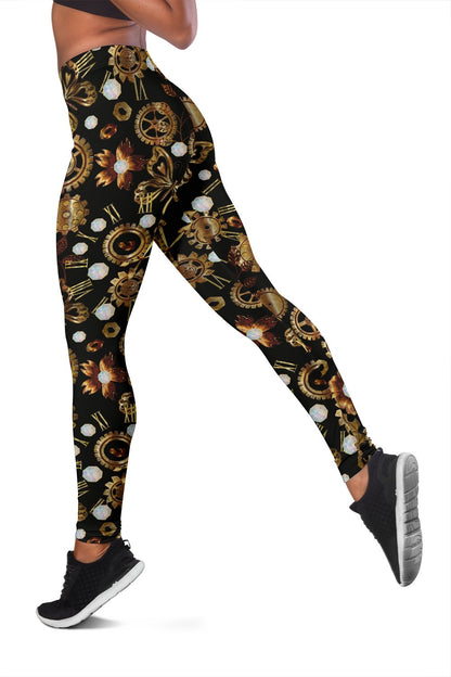 Steampunk Butterfly Design Themed Print Women Leggings