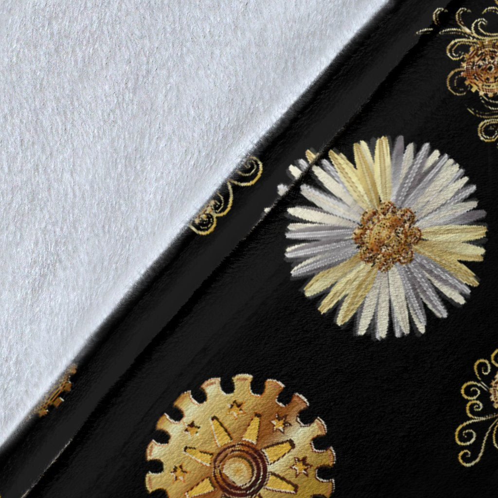 Steampunk Dragonfly Design Themed Print Fleece Blanket