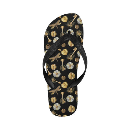 Steampunk Dragonfly Design Themed Print Flip Flops-JTAMIGO.COM