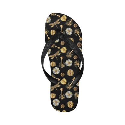 Steampunk Dragonfly Design Themed Print Flip Flops-JTAMIGO.COM