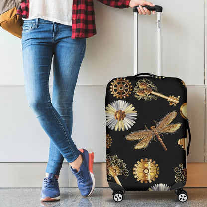 Steampunk Dragonfly Design Themed Print Luggage Cover Protector