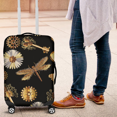 Steampunk Dragonfly Design Themed Print Luggage Cover Protector