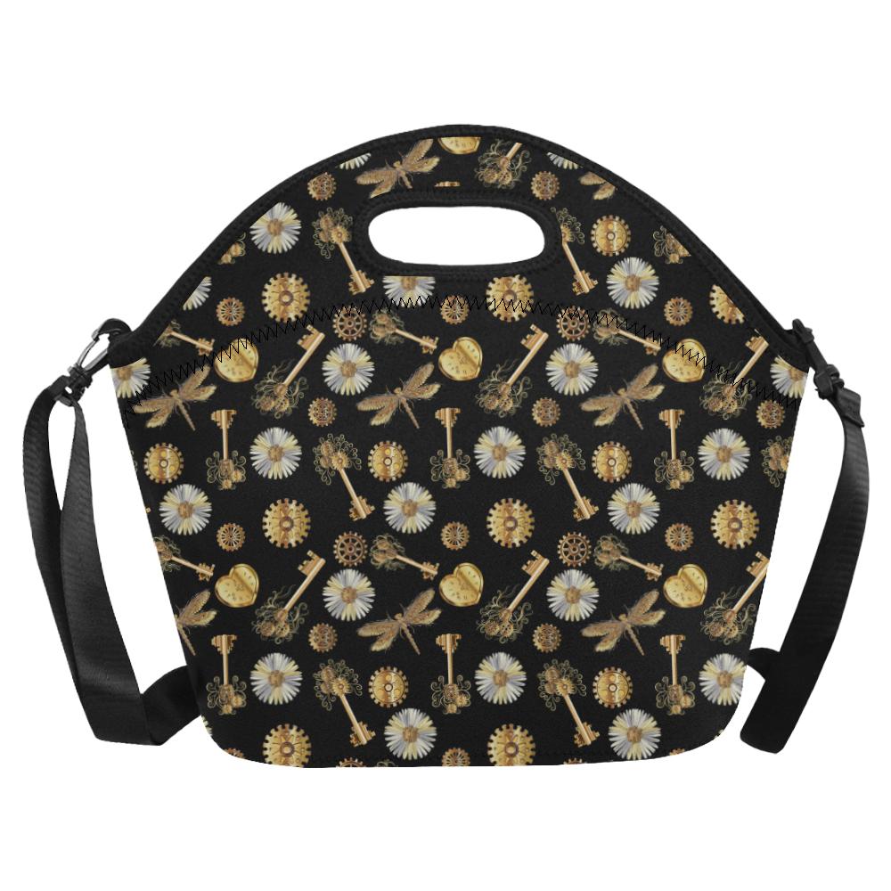 Steampunk Dragonfly Design Themed Print Neoprene Lunch Bag (Model 1669)(Large)-JTAMIGO.COM
