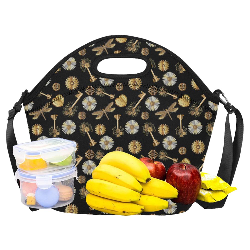 Steampunk Dragonfly Design Themed Print Neoprene Lunch Bag (Model 1669)(Large)-JTAMIGO.COM