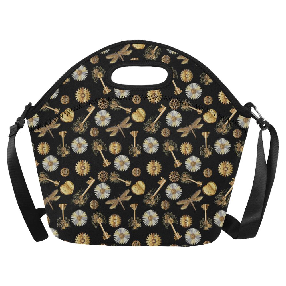Steampunk Dragonfly Design Themed Print Neoprene Lunch Bag (Model 1669)(Large)-JTAMIGO.COM