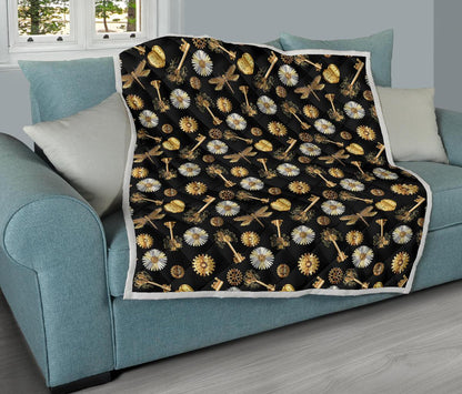 Steampunk Dragonfly Design Themed Print Premium Quilt-JTAMIGO.COM